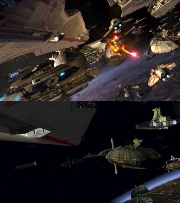 revenge of the sith battle over coruscant