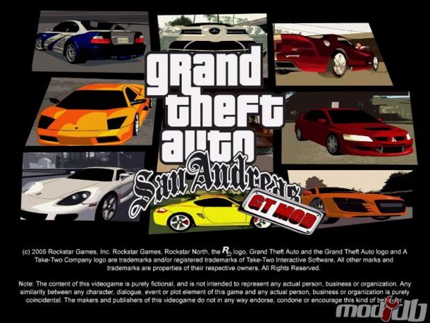 GT mod loading screen, the mod has all these cars