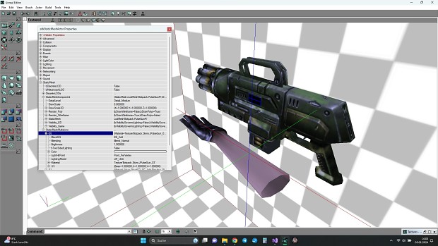 UTSDK Beta Q4/2023 - Static mesh with multi skins (UT99 Pulse gun)