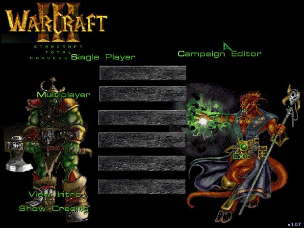 Warcraft III: TC's main menu screen