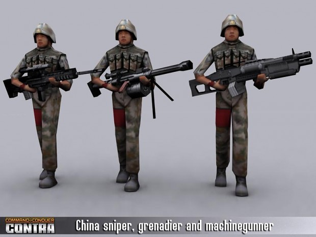 China Sniper, Grenadier and Machinegunner