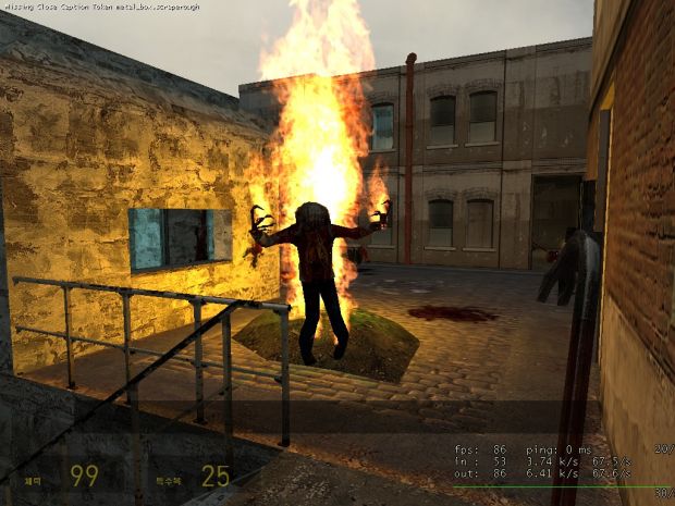 burning zombie