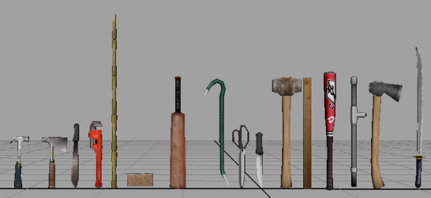weapons textured
