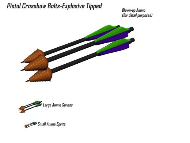 Pistol Crossbow Bolts-Explosive Tipped