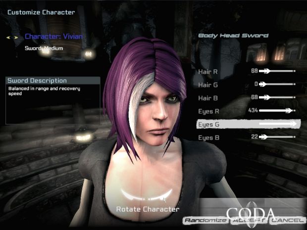 Character Customization Screen