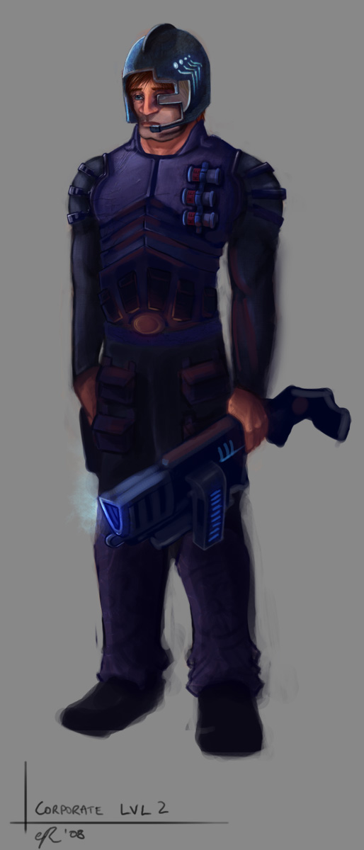 Concept Art for the Level 2 CorpSec Guard