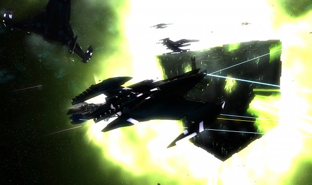 Dominion Fleet takes down a Borg Cube