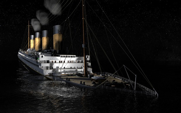 Renders of sinking Titanic