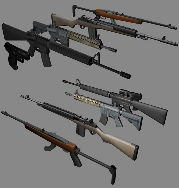 Low Poly Weapon Models