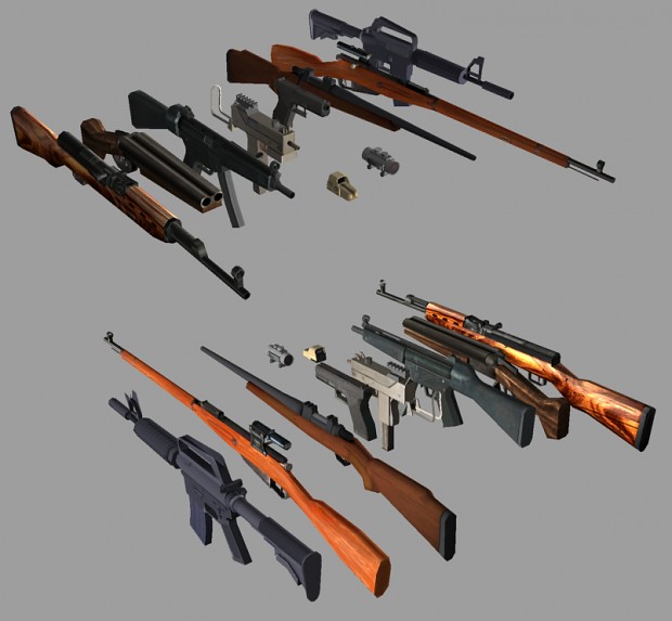 Low Poly Weapon Models