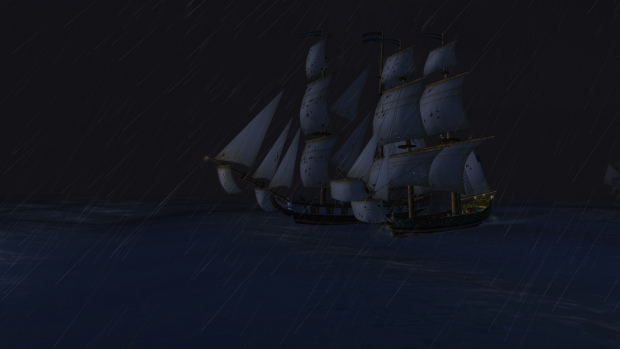 Sailing side by side in the rain