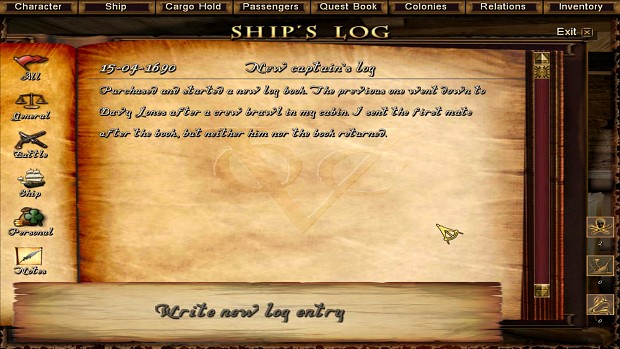Ship's Log Interface