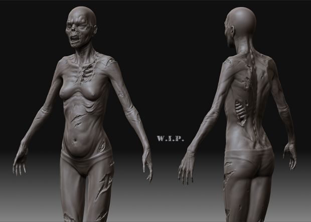 Female Zombie WIP by Bojin Shi