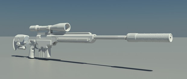 Sniper Rifle High Poly Work-in-Progress