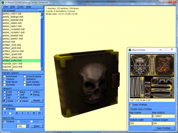 IqeBrowser V2.13 Quake 1 model and UVAtlas tool