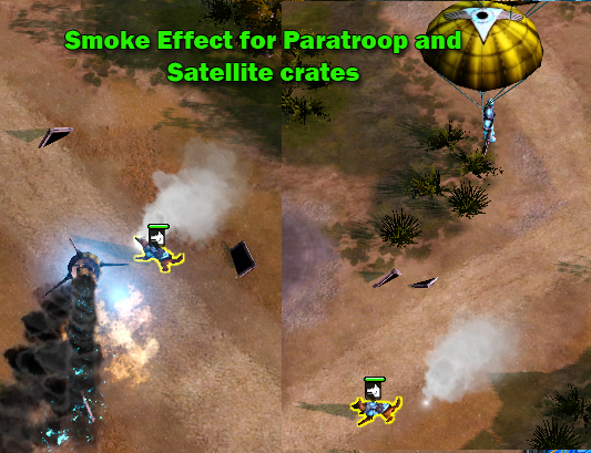 Smoke effect added to Para and Satellite Crates