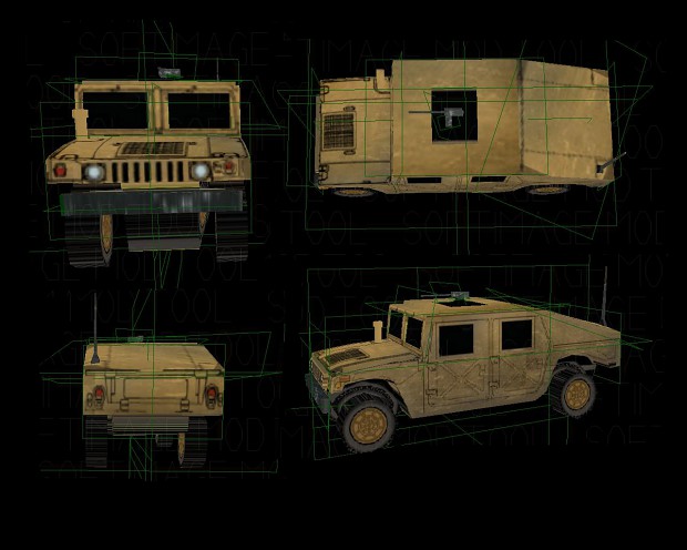 low poly humvee with .50cal