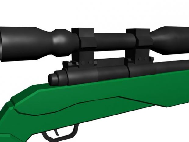 Sniper Rifle, Low-Poly, First Version (By Nick R)