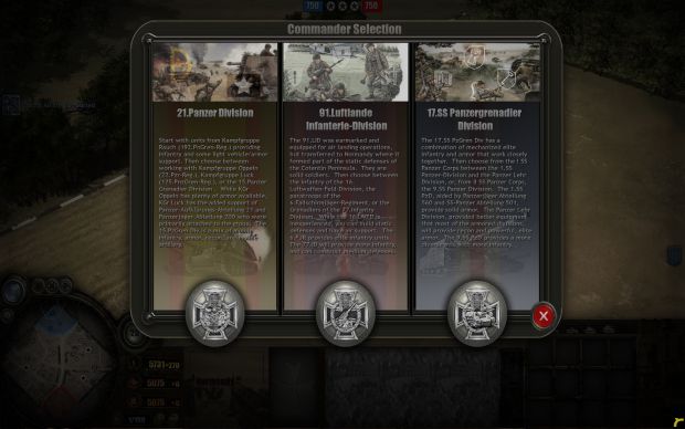 Panzer Elite Doctrine selection screen