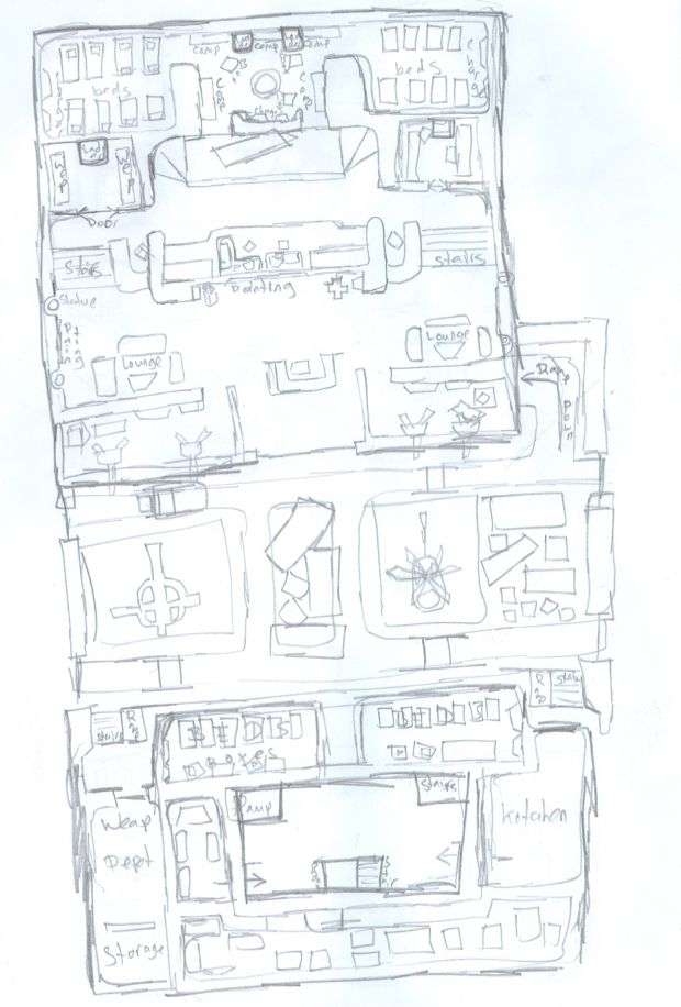 The Crossfire Overview Sketches 1st flr