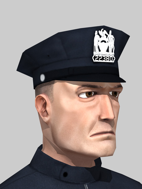 Cop hat closeup