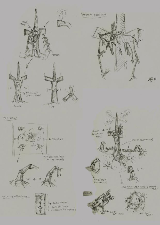Haunted Boneyard Sketches