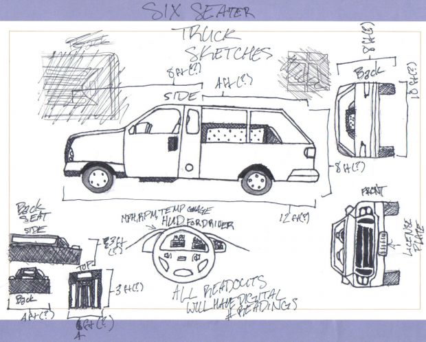 Six seated truck concept sketches