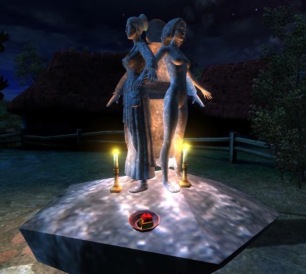 Melitele Statue at Night