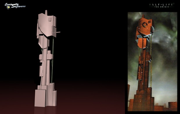 Non-textured model of air ex. industrial tower