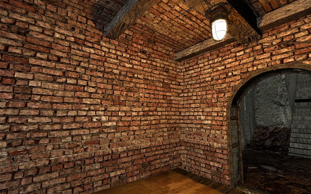 Exaggerated lighting to show off bricks