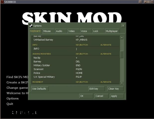 Half-Life: SKINMOD Commands