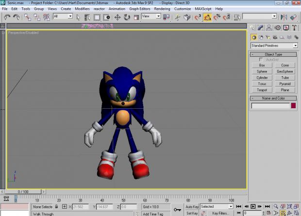 WIP Sonic 3DS Max Model