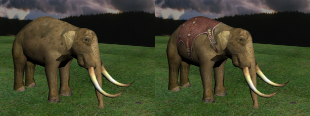 elephant combat textured