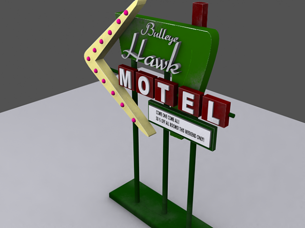 Motel Sign with Textures!