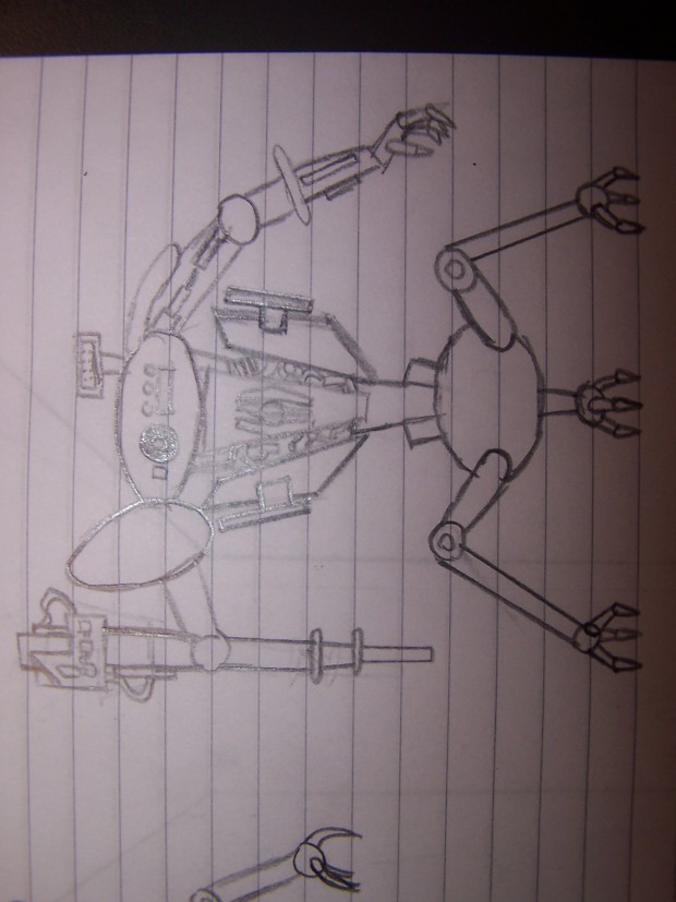 A concept art of a heavy battle droid