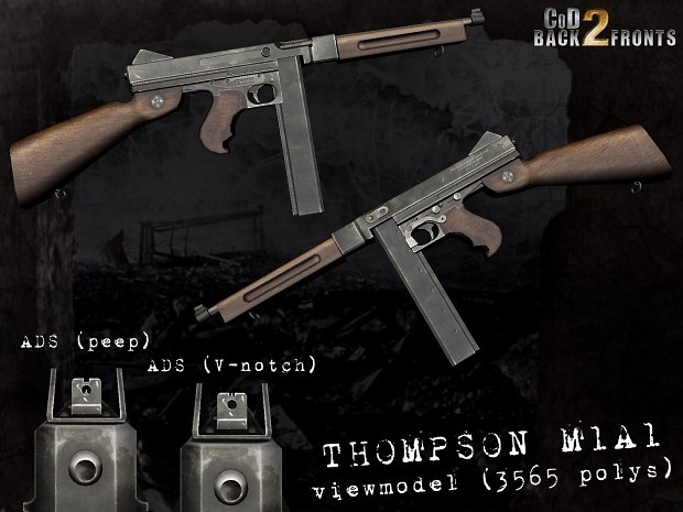 CoD2 Back2Fronts patch 1.1 - Thompson M1A1 model