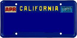 1980's Style California License plate