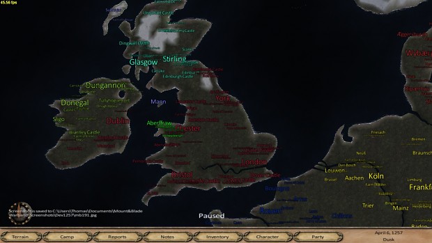 Campaign map image - Anno Domini 1257 mod for Mount & Blade: Warband