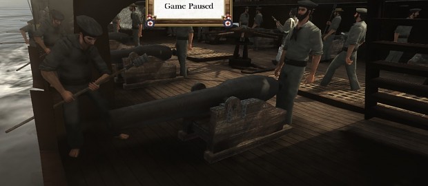 New ship crews and period naval cannons