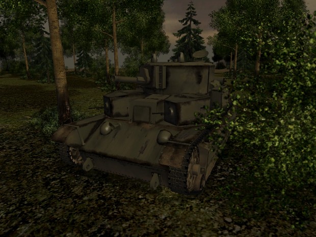T-28 hiding behind a bush