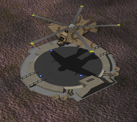 Helipad and Gunship WIP. (see comment)