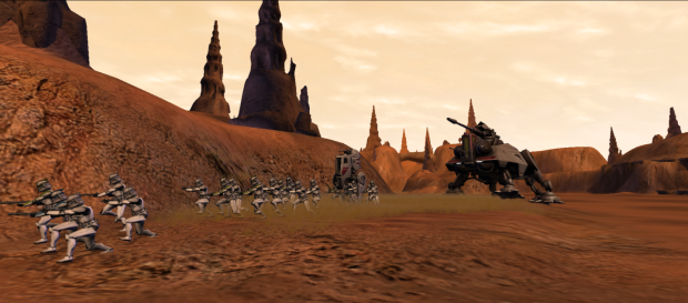 AT-TEs on Geonosis