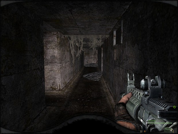 Helmet vision in underground corridor