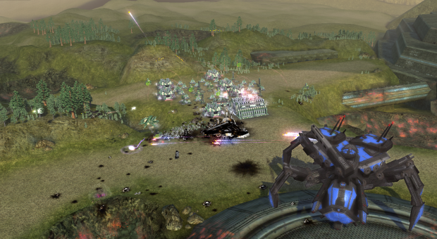 Megalith III attacking an enemy base