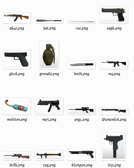 Preview of the Weapon Icons