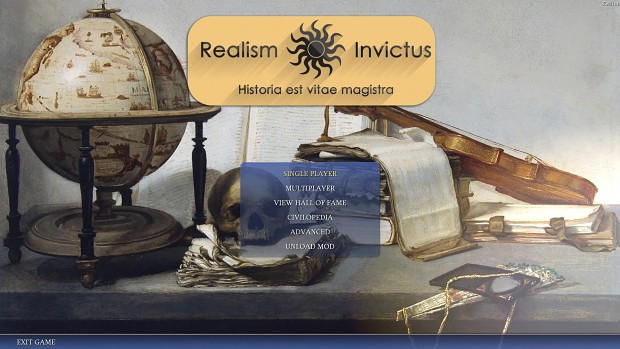 Realism: Invictus 3.4 main menu