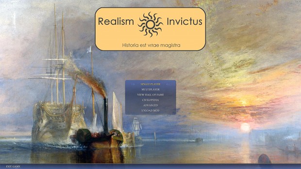 Realism Invictus 3.5: Main menu