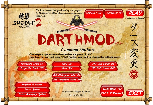 The Launcher of DarthMod: Shogun II