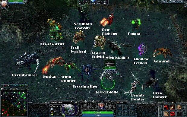 All the DotA Heroes for HON in-game.