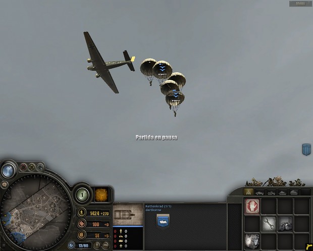 Ju-52 dropping fallschrimjaegers